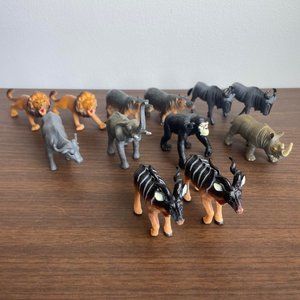 90s T.M. Wild Animal Hard Plastic Toy Lot